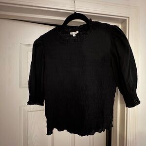 Nic + Zoe Black smocked top
